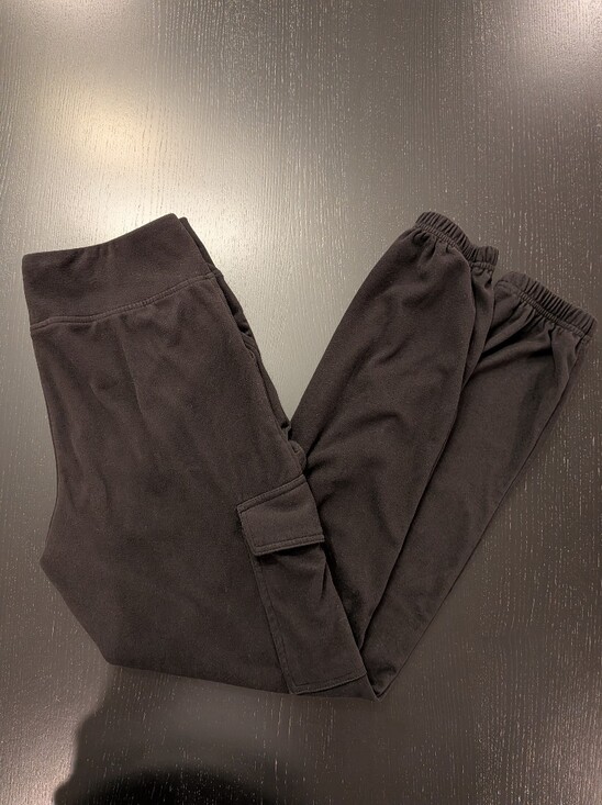 A. New Day Pants - Women's Black Fleece Joggers with Elastic Cuffs - Unbranded